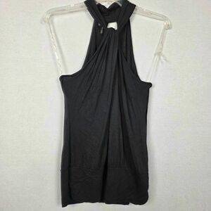 Maurices L Black Halter Twist Back Tank Top Dressy